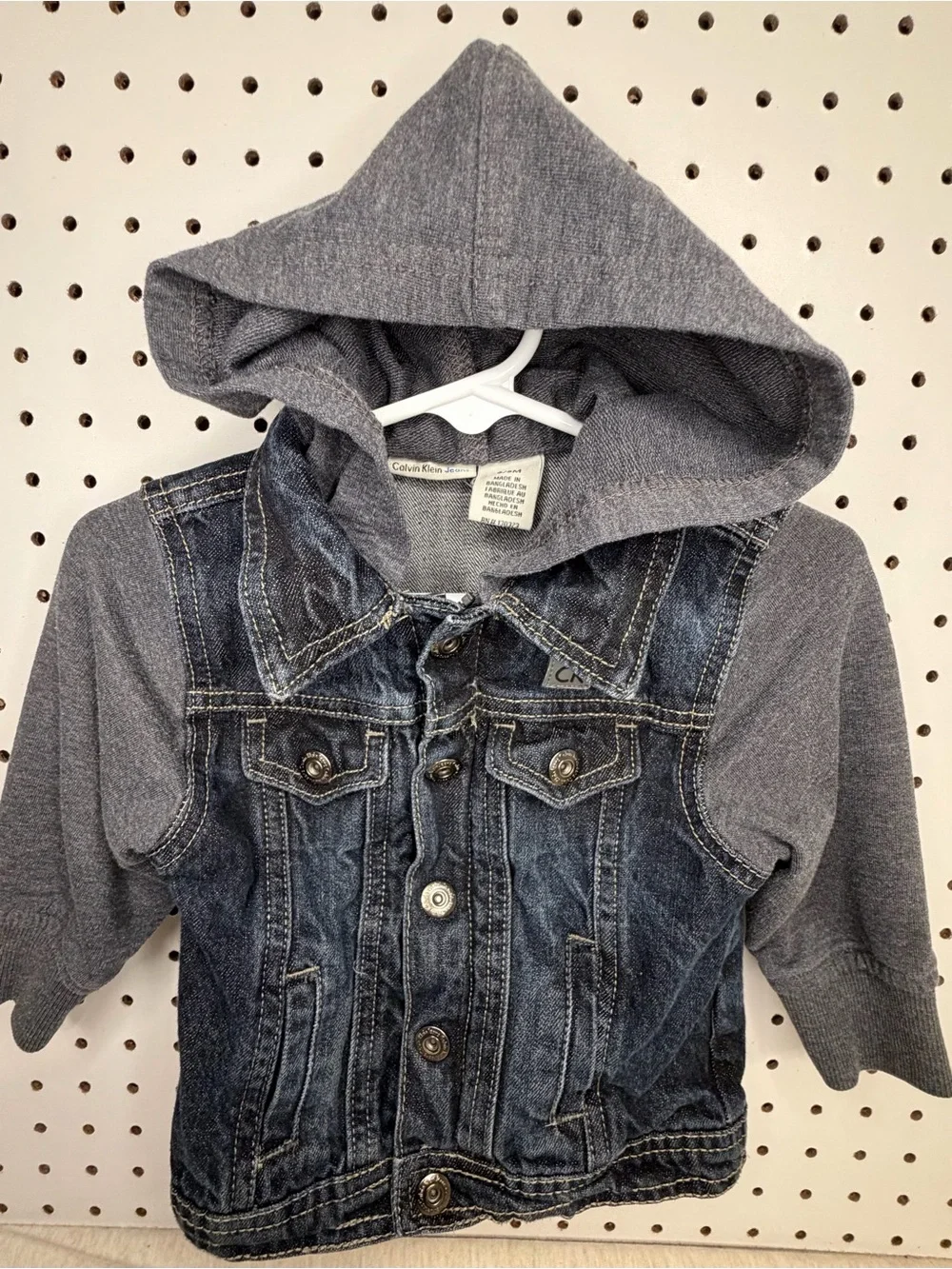 Calvin Klein Jeans Baby Hooded Denim Jacket 6–9 Months